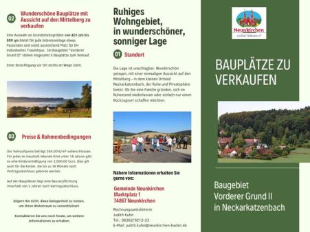 Flyer Bauplätze Vorderer Grund II