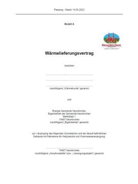 Nahwärmevertrag Modell A
